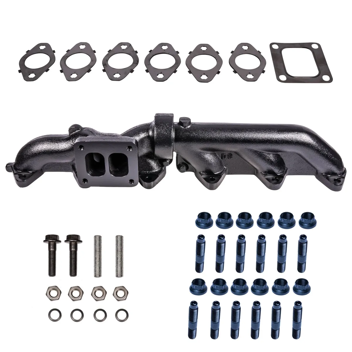 ATS Pulse Flow Exhaust Manifold Kit Fits 2003-2007 5.9L Cummins 2-Piece T3 T4 With Optional Premium Hardware And Gaskets product image