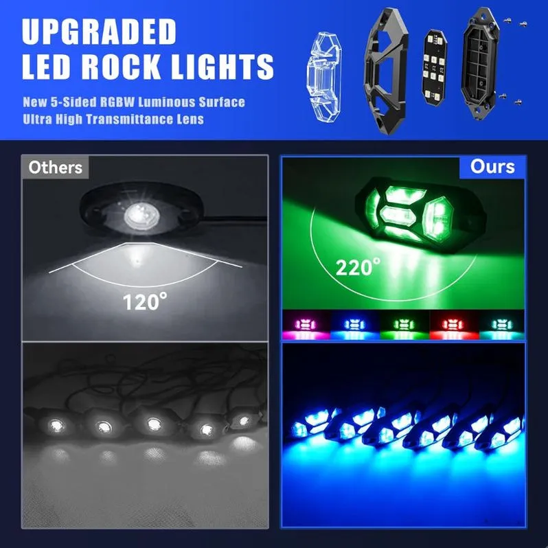 RGB-W LED Rock Lights for Trucks | Wireless Control product image
