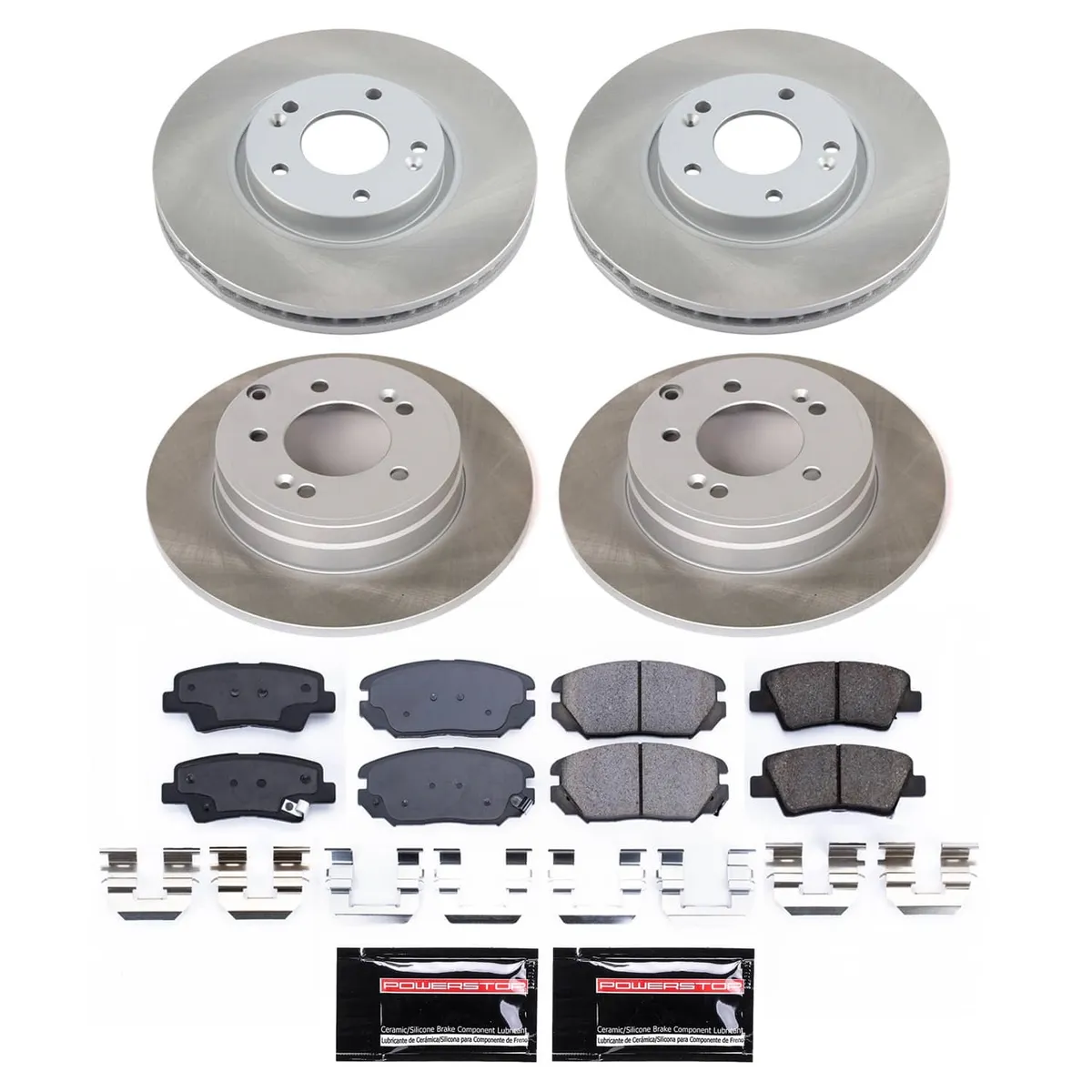 Z17 Semi Coated Rotor Kit: Coated Rotors; Ceramic Pads W/Hardware product image