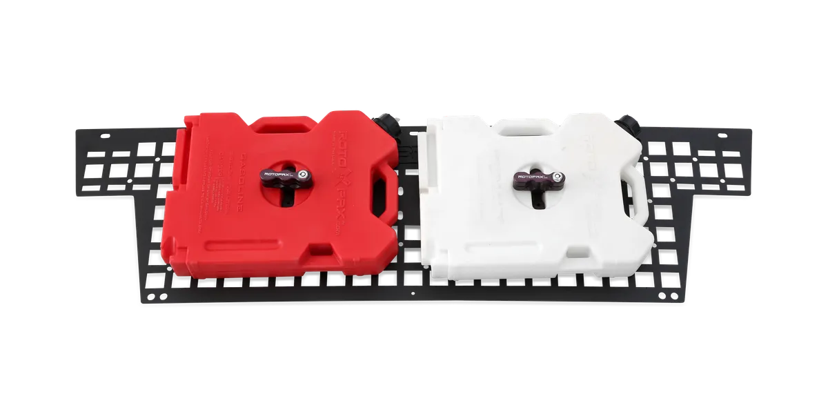 Bed Side Molle System; 3 mm Formed Steel; Texture Powdercoat Finished; Black; 2 Pc Design For Short Or Long Bed Models; product image