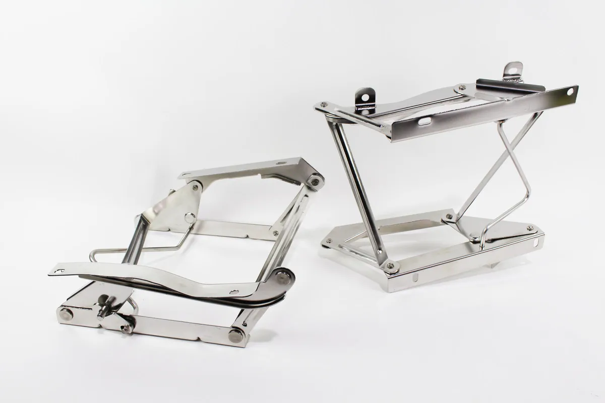 Jeep CJ/YJ Seat Pedestals Pair 76-90 CJ and Wrangler YJ Polished Silver Kentrol product image
