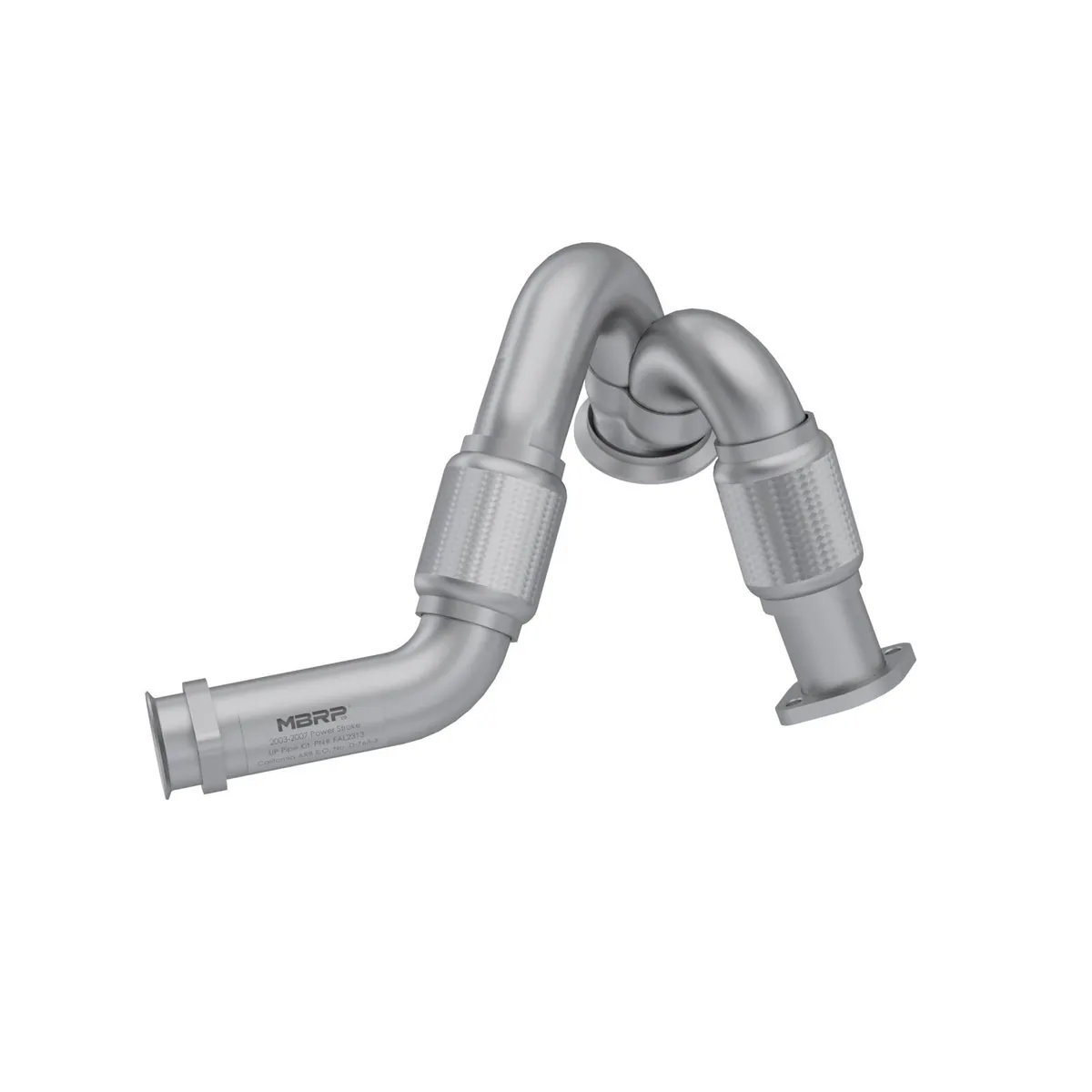 Turbo Exhaust Up-Pipe Dual For 03-07 Ford 6.0L Powerstroke Aluminized Steel Carb EO Num. D-763-3 For 03-07 Ford 6.0L Powerstroke MBRP product image