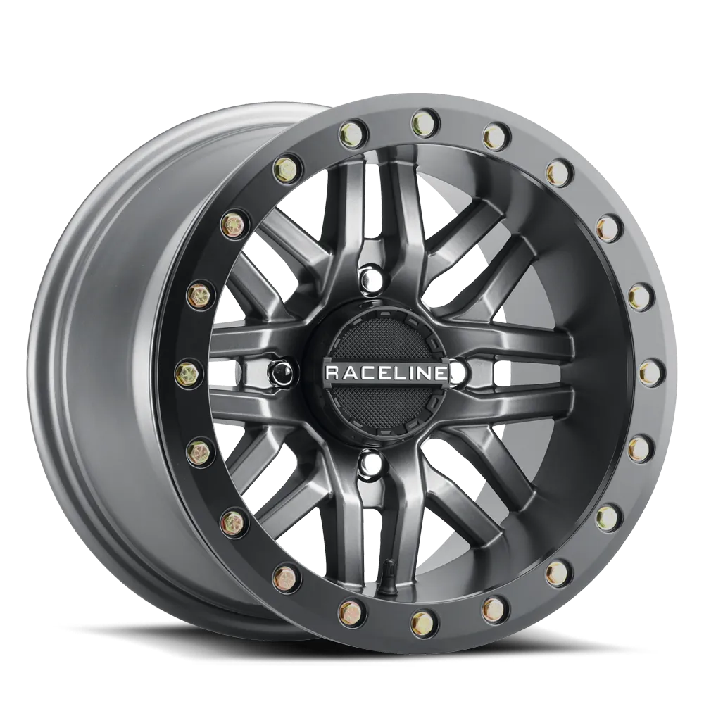 Aluminum Wheels 15x7 Ryno Beadlock UTV A91G Matte Dark Gunmetal Grey 10 Offset 4 on 137 Bolt Pattern 113.9 Bore Raceline product image