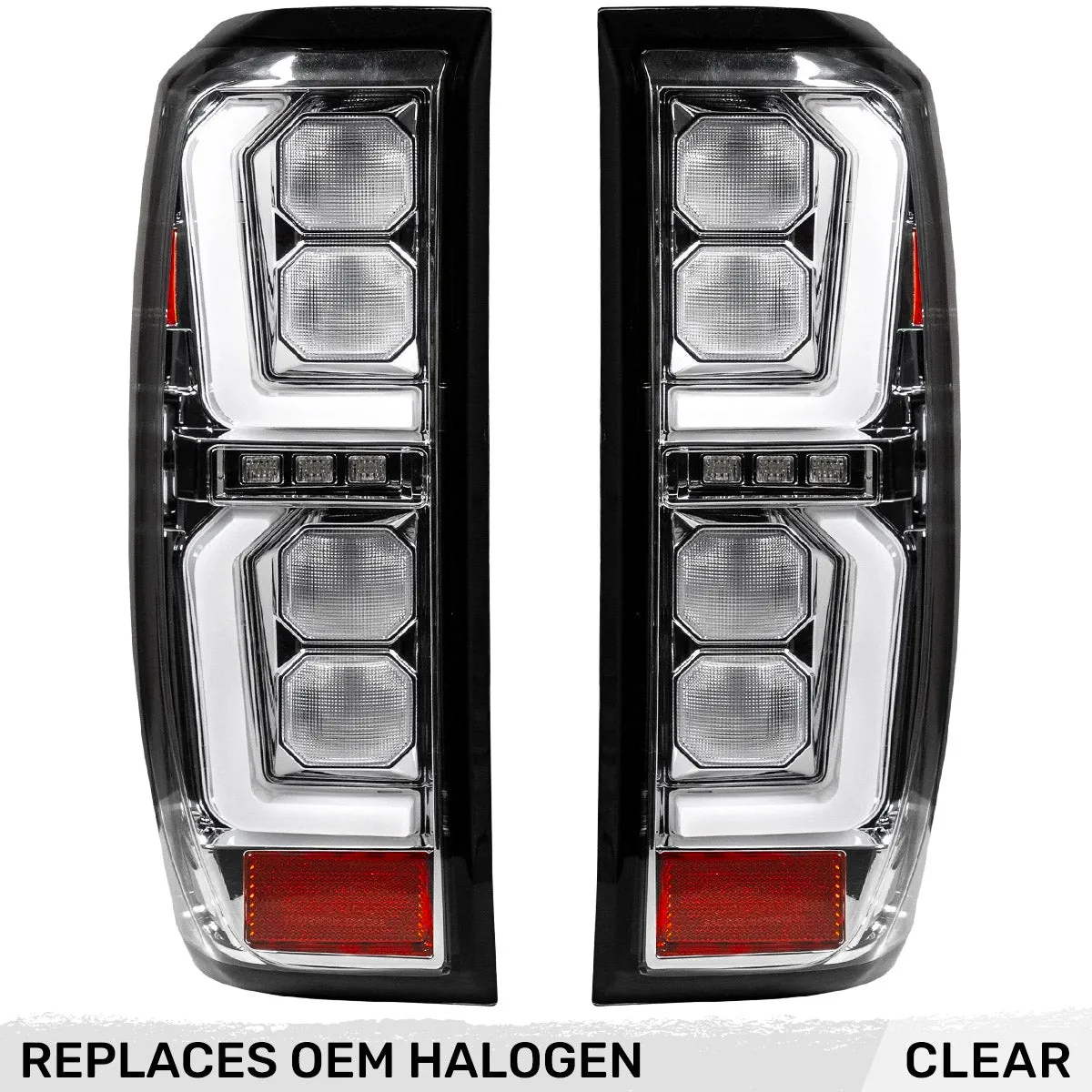 Recon Accessories Gmc Sierra 19-20 1500 And 20-21 25003500 Only Fits Single Wheel Body Style Trucks With Factory OEM Halogen Tail Lights Oled Tail Lights - Clear Lens