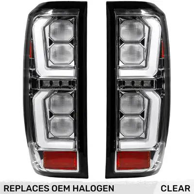 Recon Accessories Gmc Sierra 19-20 1500 And 20-21 25003500 Only Fits Single Wheel Body Style Trucks With Factory OEM Halogen Tail Lights Oled Tail Lights - Clear Lens