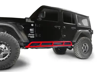 Steinjager Steinjäger Armor Wrangler JL 2018 to Present Rock Sliders 4 Door JLU Red Baron