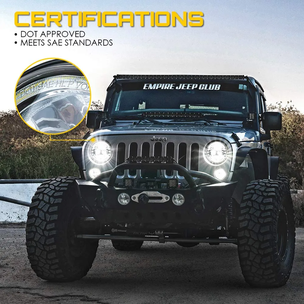7" LED Halo Headlights For 07-18 Jeep Wrangler | Envision Series product image