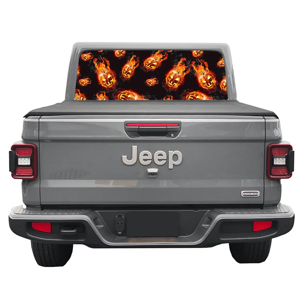 Flaming Pumpkins Rear Window Decal product image