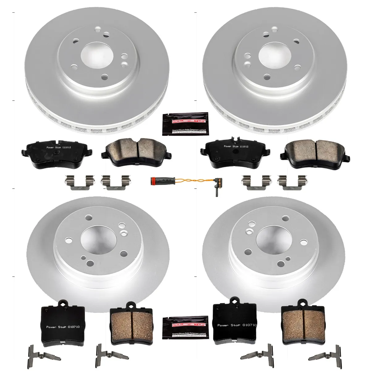 Z23 Sport Geomet Coated Rotor Kit For European Vehicles: Genuine Geomet Fully Coated Rotors; Carbon-Fiber Ceramic Pads W/Hardware; Pad Sensors product image