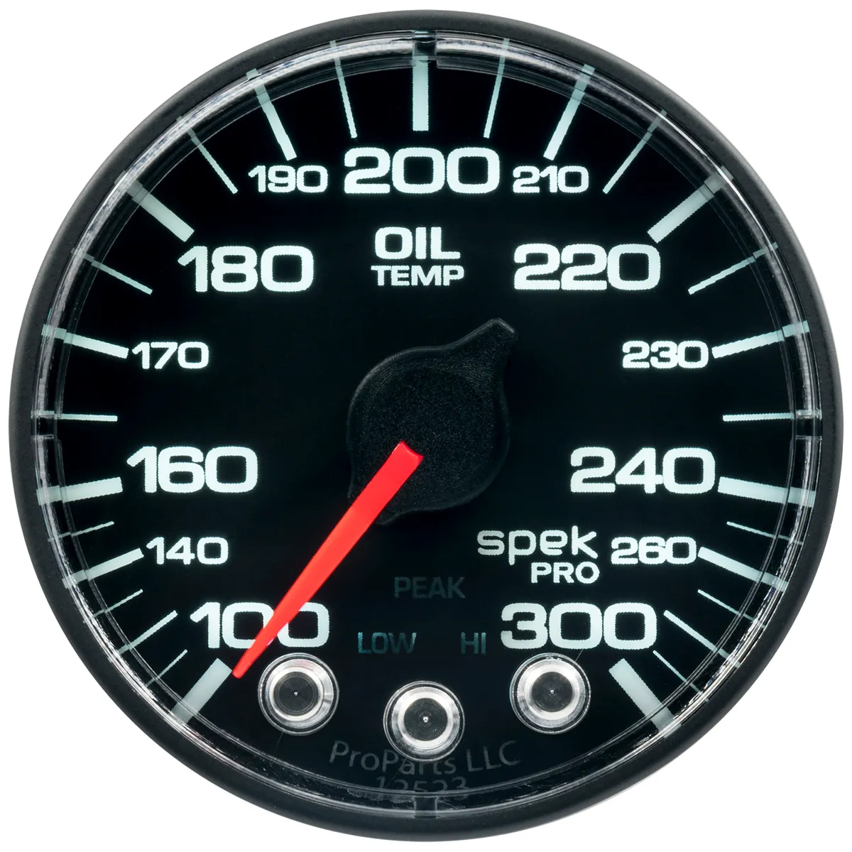 Gauge Oil Temp 2 1/16in 300degreef Stepper Motor W/Peak & Warn Black Spekpro product image