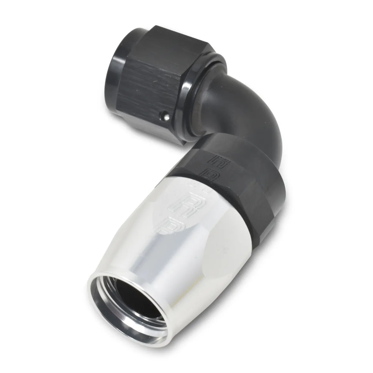 #6 90 Deg Hose End Black/Silver product image