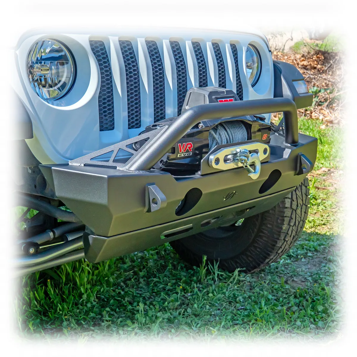 Jeep JK/JL/JT Front Bumper with Welded-On Bull Bar & Skid Plate | 2007–2025 product image