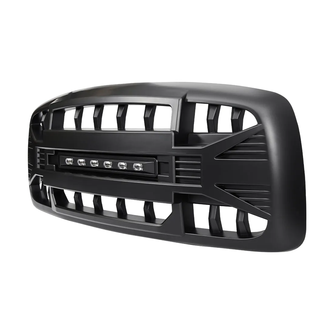 Armor Grille W/ Off-Road Lights - Matte Black For 2002-2005 Dodge Ram 1500/ 2500/ 3500 product image