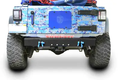 Steinjager Bumpers 2007-2018 Bumper, Rear Cap Style with D-Ring Mounts Texturized Black