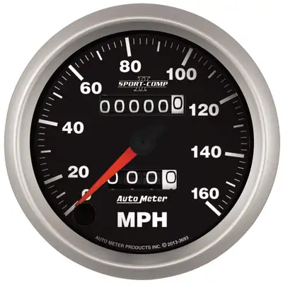 AutoMeter Gauge, Speedometer, 3 3/8", 160mph, Mechanical, Sport-Comp II