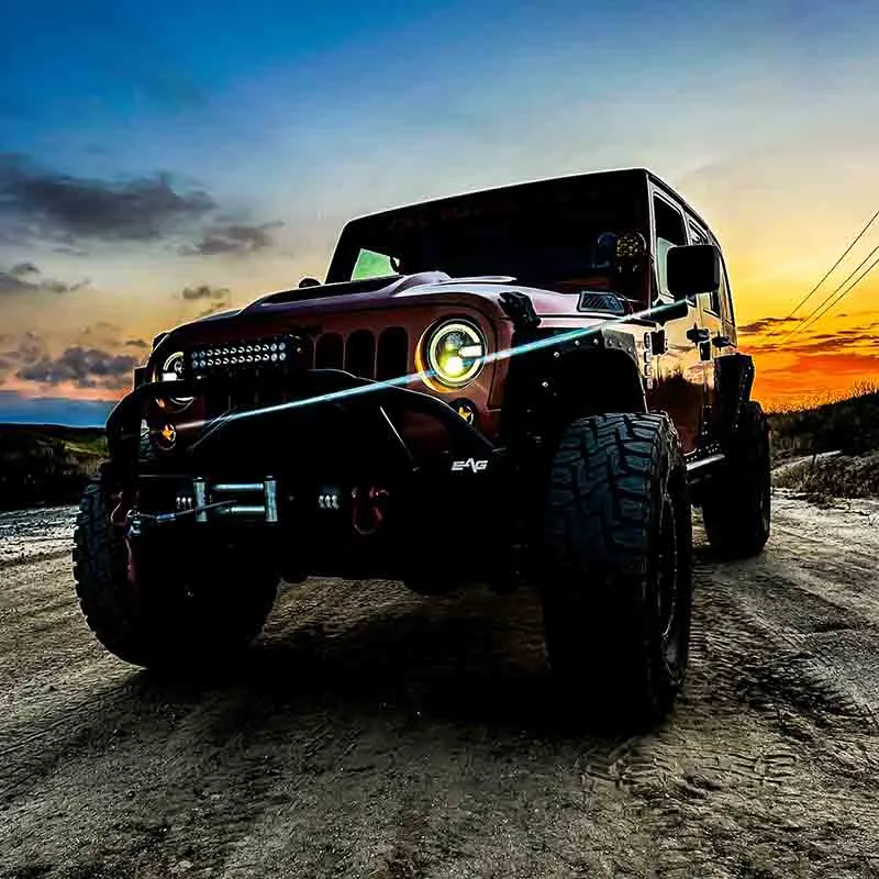 "US ONLY 7"" Halo Headlights with DRL & Turn Signal for 1997-2018 Jeep Wrangler" product image