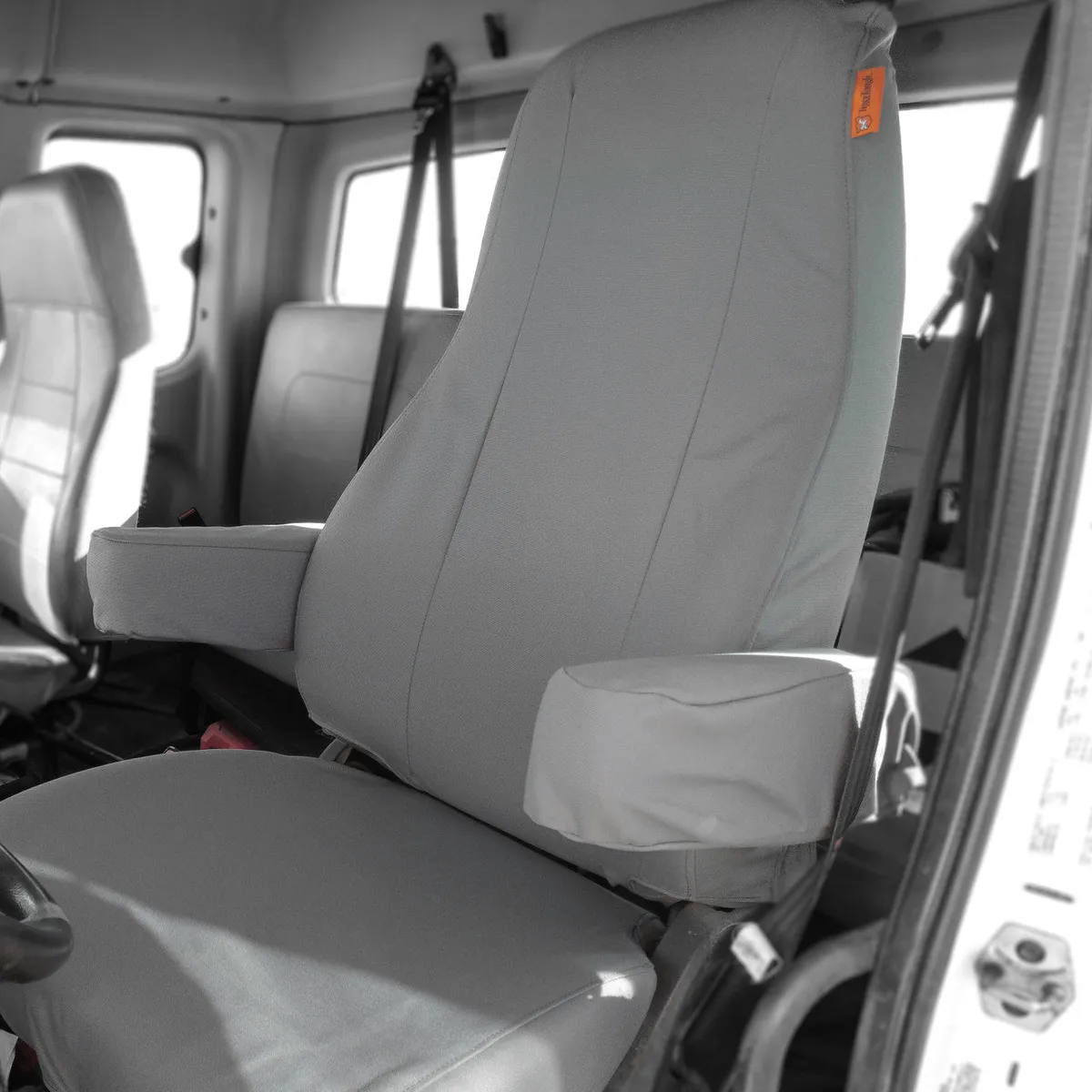National Captain High Back Air Ride Bucket Dual Armrest Cover Ironweave Gray product image