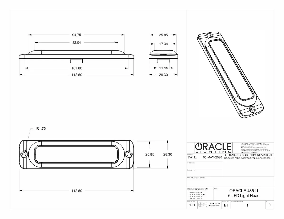 ORACLE Lighting 6 LED Slim Strobe Light- Flush Lighthead product image
