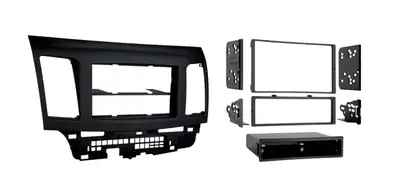 Metra Electronics TURBOKits; Radio Installation Kit; Incl. Instr./Hardwre/Storge Pocket/Snap-In ISO Mnt System w/Custom Trim Ring;For Dble/Two Single DIN;High-Grade ABS Plastic; Gray;