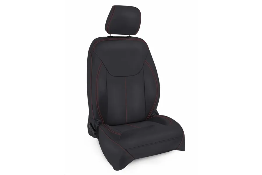 PRP Front Seat Covers for 13-18 Jeep Wrangler JK 2 Door or 4 Door Pair Black with Red Stitching PRP Seats