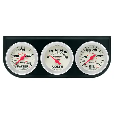 AutoMeter 2.0 Dia Triple Gauge Set w/Black Panel