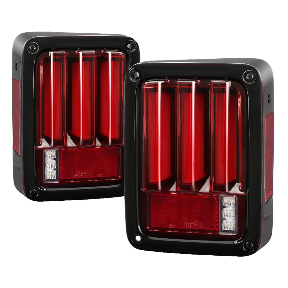 Jeep Wrangler (JK JKU) 07-18 Version 2 Light Bar Sequential Turn Signal LED Tail Lights - Red Clear product image