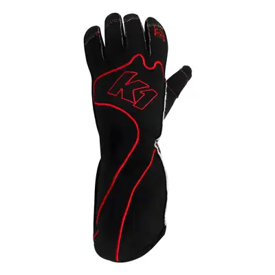 K1 RaceGear Gloves Karting RS1 Adult Large Black/Red