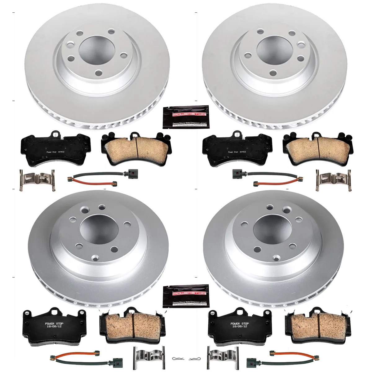 Z23 Sport Geomet Coated Rotor Kit For European Vehicles: Genuine Geomet Fully Coated Rotors; Carbon-Fiber Ceramic Pads W/Hardware; Pad Sensors product image