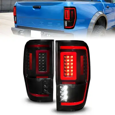 ANZO USA Ford Ranger 19-23 Full LED Tail Lights Black Smoke Lens w/ Sequential Signal (For All Models)