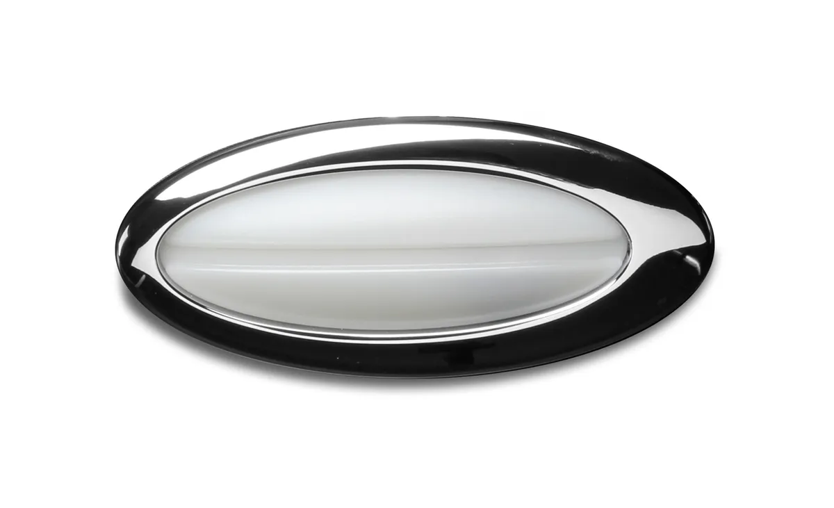 Dome Light; Chrome Elliptical; Frosted Lens; 4.5 in. x 2 in. x .75 in.; product image