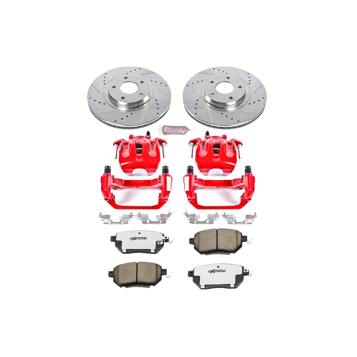 Z26 Street Warrior Upgrade Kit: Drilled/Slotted Rotors; Carbon-Fiber Ceramic Pads; Powder Coated Calipers product image