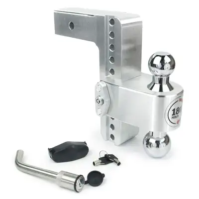 Weigh Safe 180 Hitch Chrome Plated 8in Drop Hitch With 2.5in Shank (10k/18.5k Grwr) With Ws05 Keyed Alike