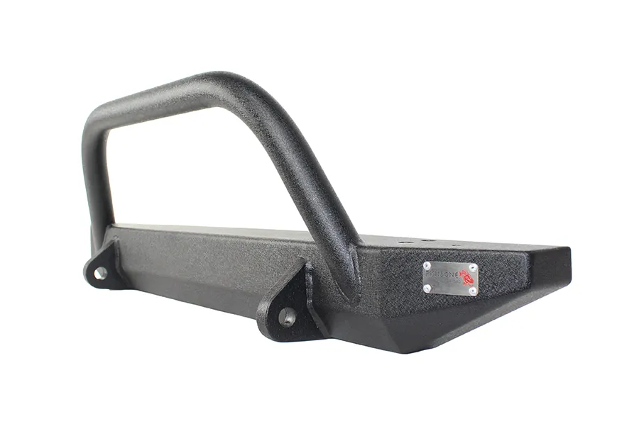 Jeep TJ Front Bumper W/Winch Guard 97-06 Wrangler TJ Rubicon and Unlimited Steel Black Textured Powdercoat Piranha Series Fishbone Offroad product image