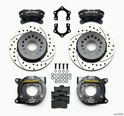 Wilwood Brakes Wilwood FDLI PS Park Brake Kit Drilled MoparDana 2.50in Off wSnap Ring Brng