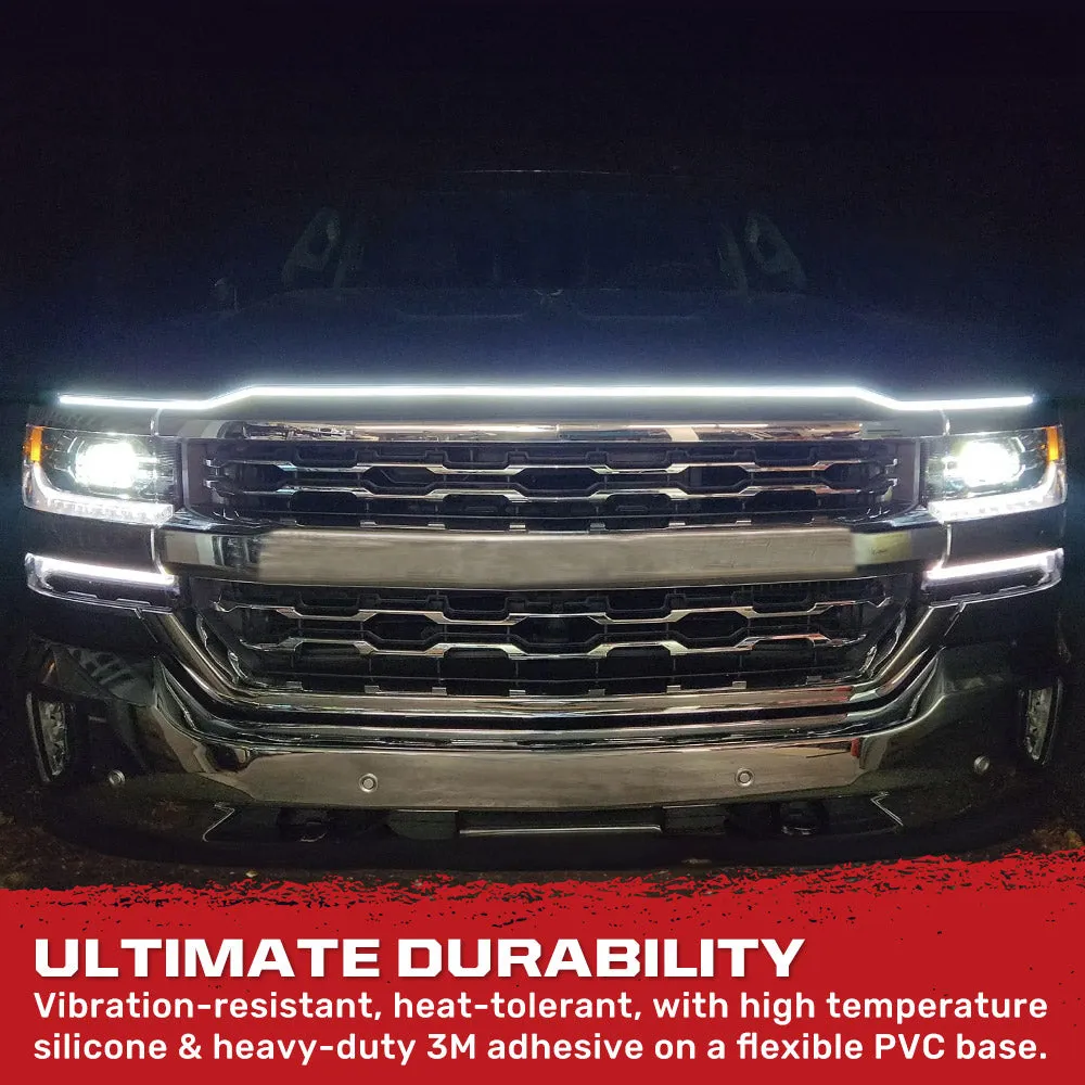 Recon High Powered White LED Under Hood DRL Light Strip With Start-Up Sequence in 59 Length product image