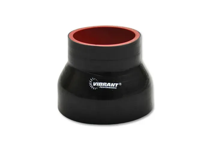 Vibrant Performance Reducer Coupler; 2.5 in. Inlet ID; 3.25 in. Outlet ID; 3 in. Length; 28 PSI Maximum Operating Pressure; 0.2 in. Wall Thickness; Black;