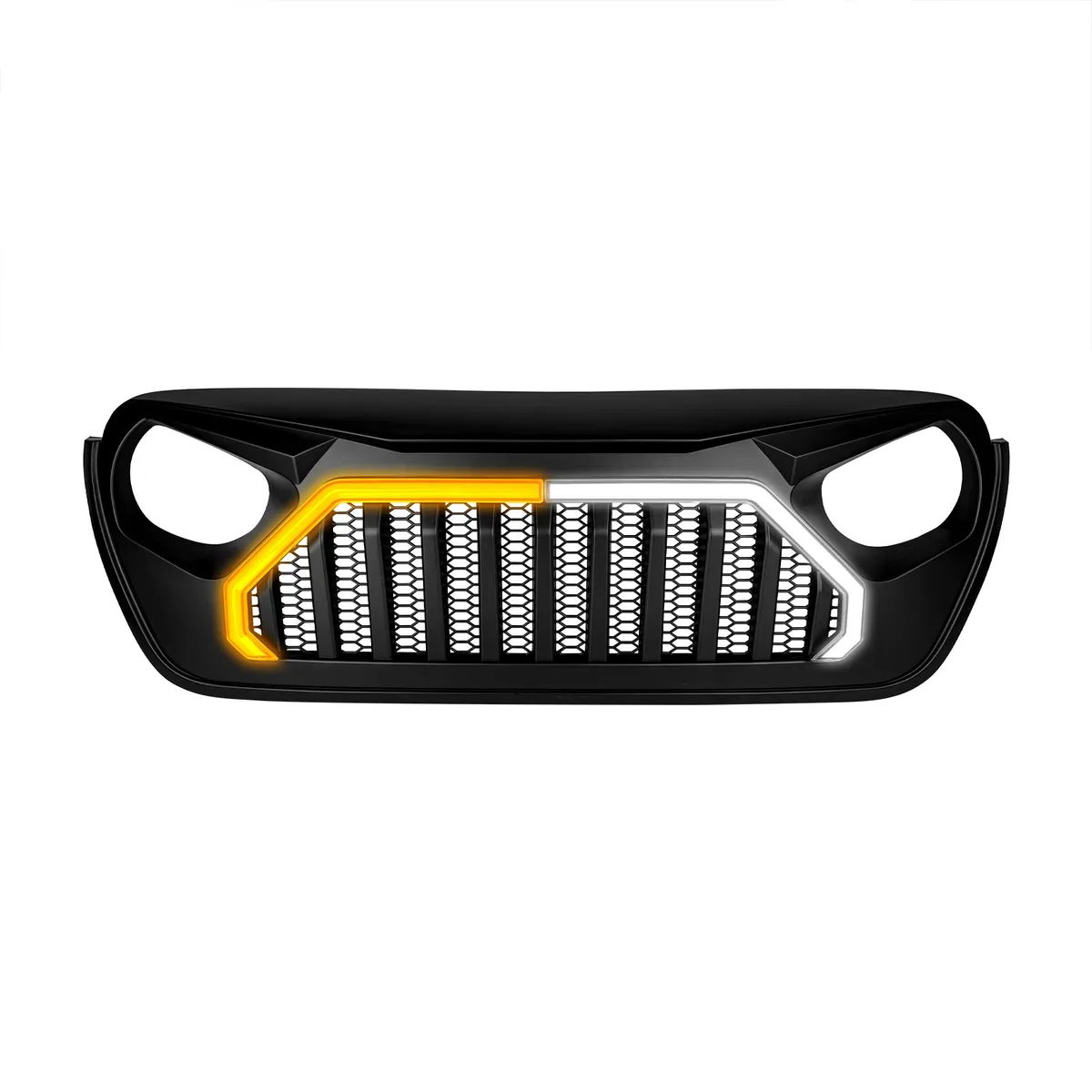 Gladiator Vader Grille W/ LED DRL and Turn Signals - Matte Black For 18+ Jeep Wrangler JL & Gladiator JT product image