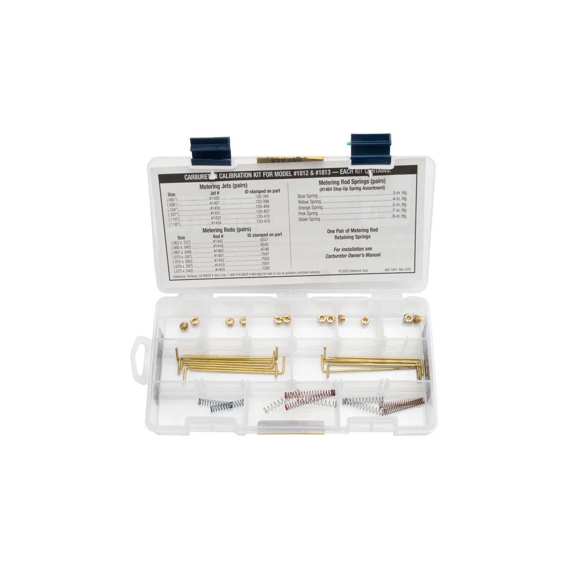 Edelbrock 1841 Edelbrock Thunder AVS Carburetor Calibration Kit for #1812 & 1813 Carburetors product image