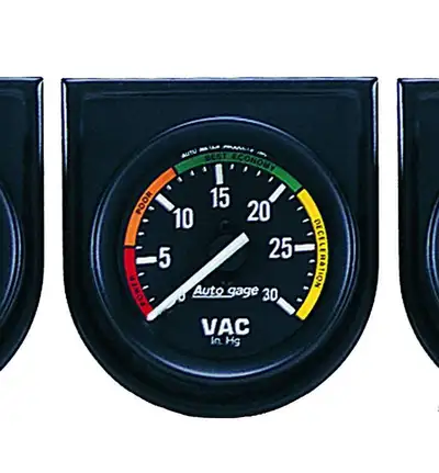 AutoMeter Gauge Console, Vacuum, 2", 30inHg, Blk Dial, Blk Bezel, AutoGage