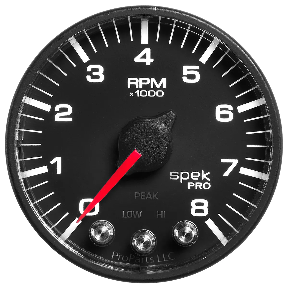 Gauge, Tach, 2 1/16", 8k RPM, w/ Shift Light & Peak Mem, Blk, Spek-Pro product image