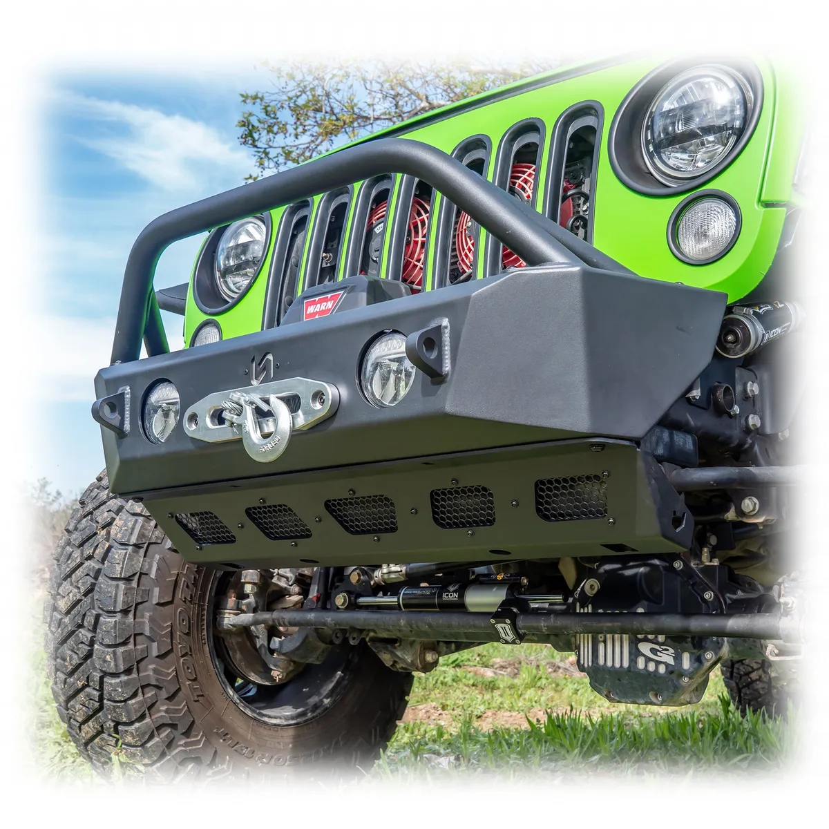 Jeep JK/JL/JT Front Bumper with Skid Plate & Recessed Winch Mount | 2007–2025 product image