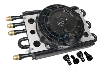 Derale 4 & 2 Pass Dual Circuit Econo-Cool Remote Cooler, 1/2 Barb