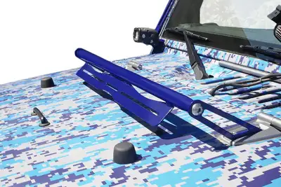 Steinjager Steinjäger Exterior Accessories Wrangler JK 2007-2018 Light Mounts Hood Hinge Mount Brackets Southwest Blue