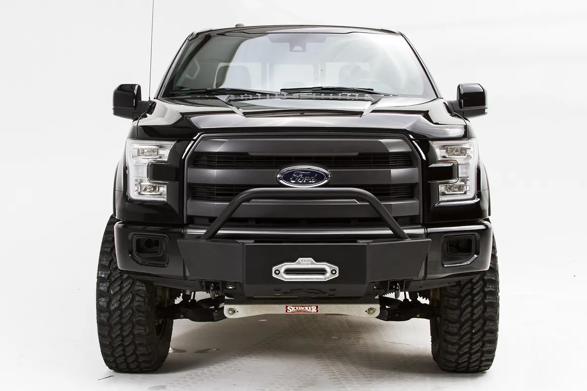 Winch Mount; Powder Coated; w/Full Grill Guard And Tow Hooks; product image