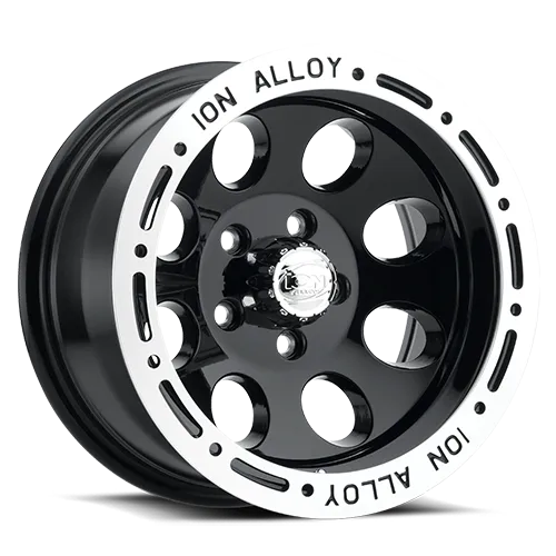 Cast Aluminum Wheels 174 16x10 Machined Lip Black 5 On 139.7 Bolt Pattern -38 Offset ION Wheels product image