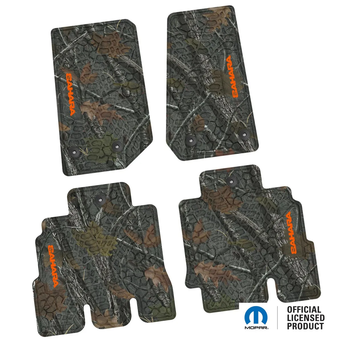 14-18 Jeep JKU 4 Dr Front and Rear -Tire Tread/Scorched Earth Scene w/ Sahara Insert - Black w/ Tan Insert product image