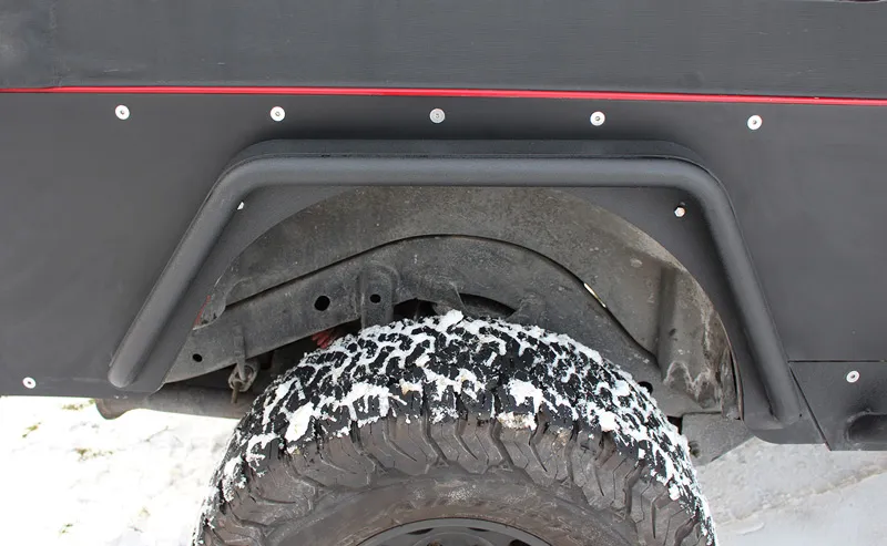 Jeep TJ Tube Fenders Rear 3 Inch Flare 97-06 Wrangler TJ Steel Black Textured Powdercoat Fishbone Offroad product image