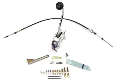 Lokar Es Shifter Gm 4l60e Chrome 16in Bench Bend Lever Mushroom Black Knob
