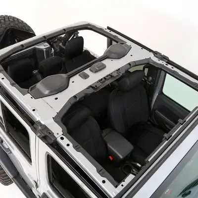 Smittybilt 18c Wrangler JL 4DR Neoprene Front And Rear Seat Cover Kit; Black/Black
