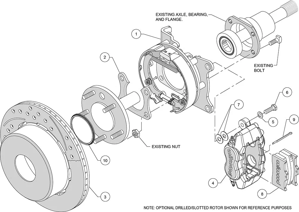 Wilwood FDLI PS Park Brake Kit Drilled Big Ford New 2.50in Offset Currie Blank product image